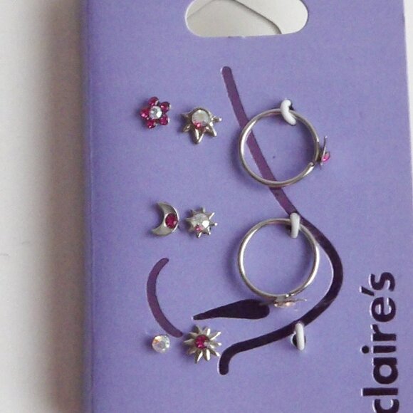 Claire's Bundle of 2 Packages Stainless Steel Nose Jewelry Studs & Hoops New - Picture 8 of 10
